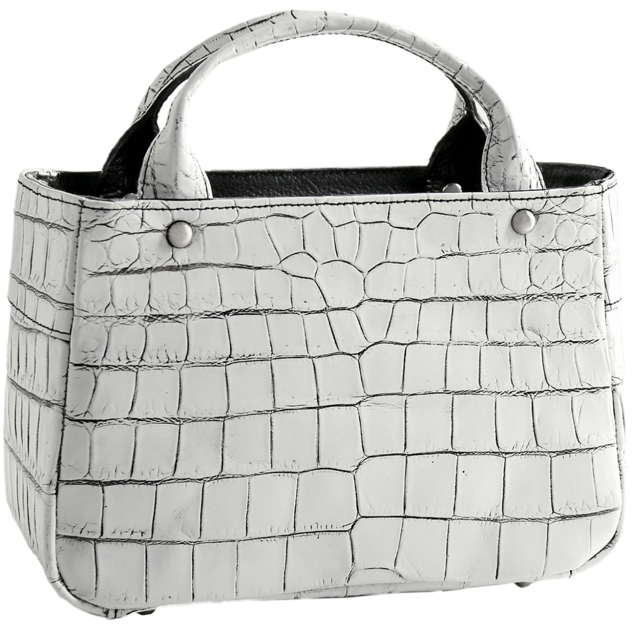 クロコダイル ミニトートバッグ メンズ 日本製 本革 ショルダー 2WAY