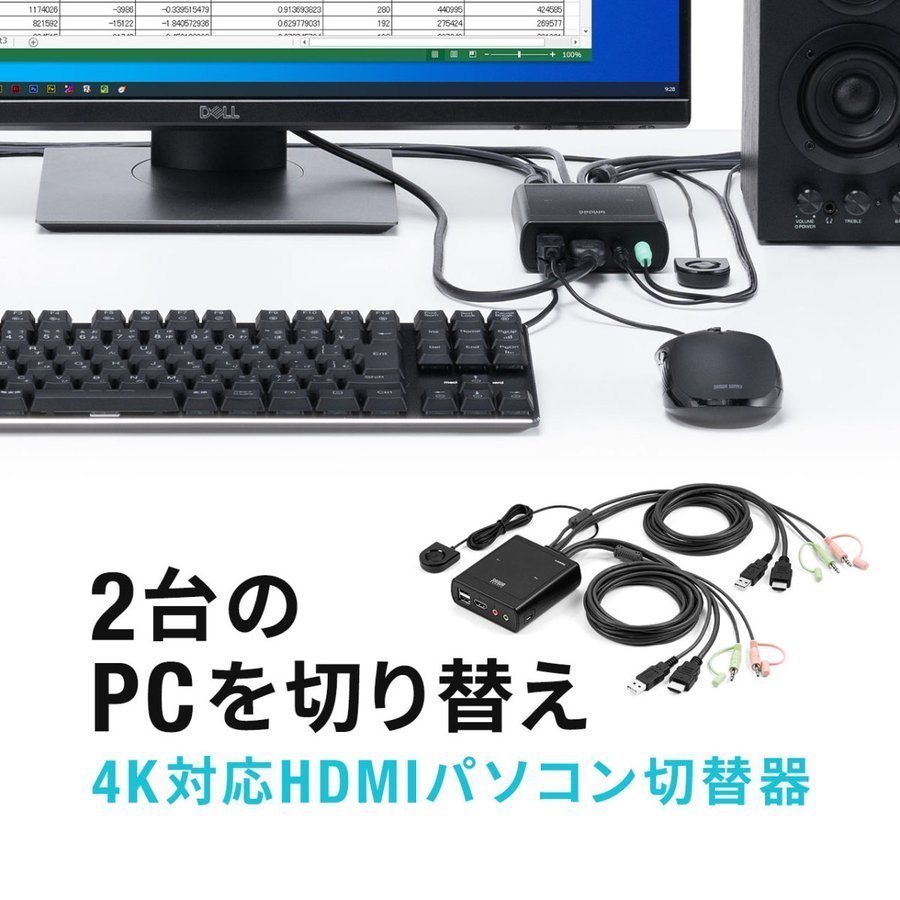 SANWA SUPPLY（サンワサプライ） パソコン切替器 HDMI 2台 4K 60Hz KVM