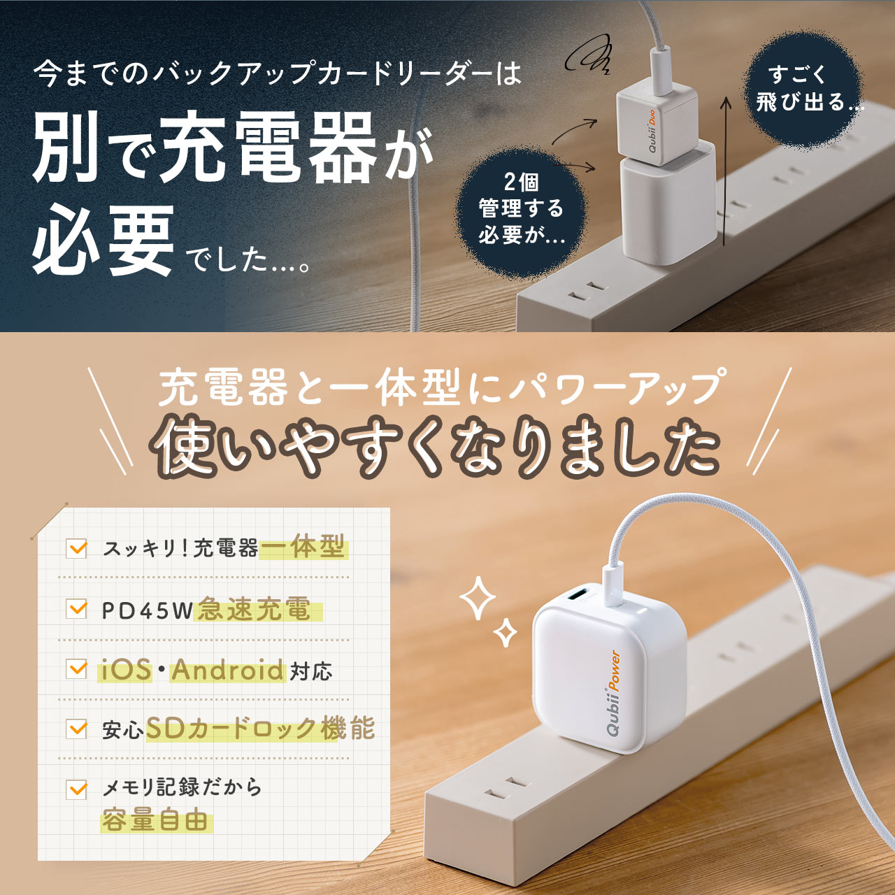 SANWA SUPPLY（サンワサプライ） iPhone バックアップ 自動 Qubii