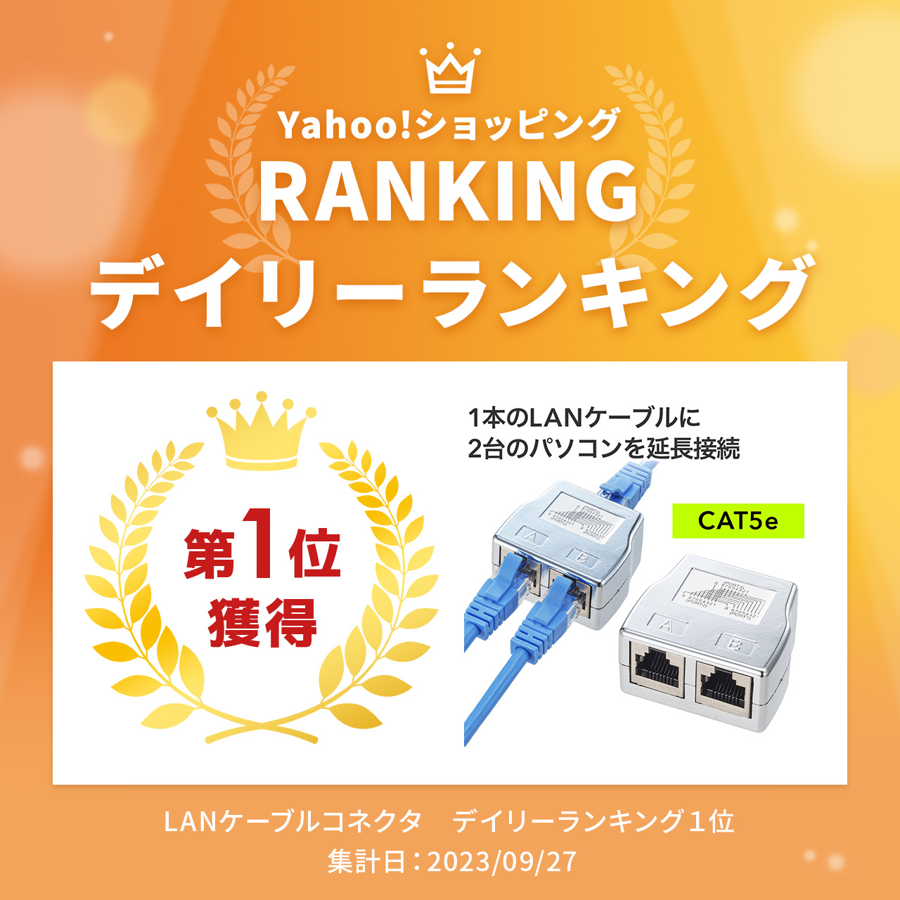 SANWA SUPPLY（サンワサプライ） LANケーブル 延長 コネクタ 2分岐