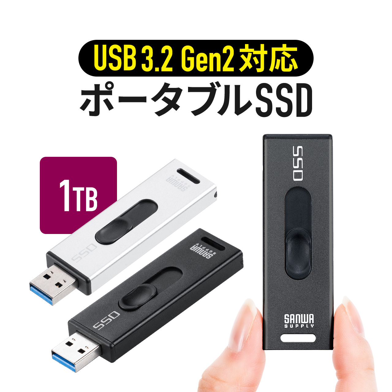 SANWA SUPPLY（サンワサプライ） スティック型SSD 1TB 外付け