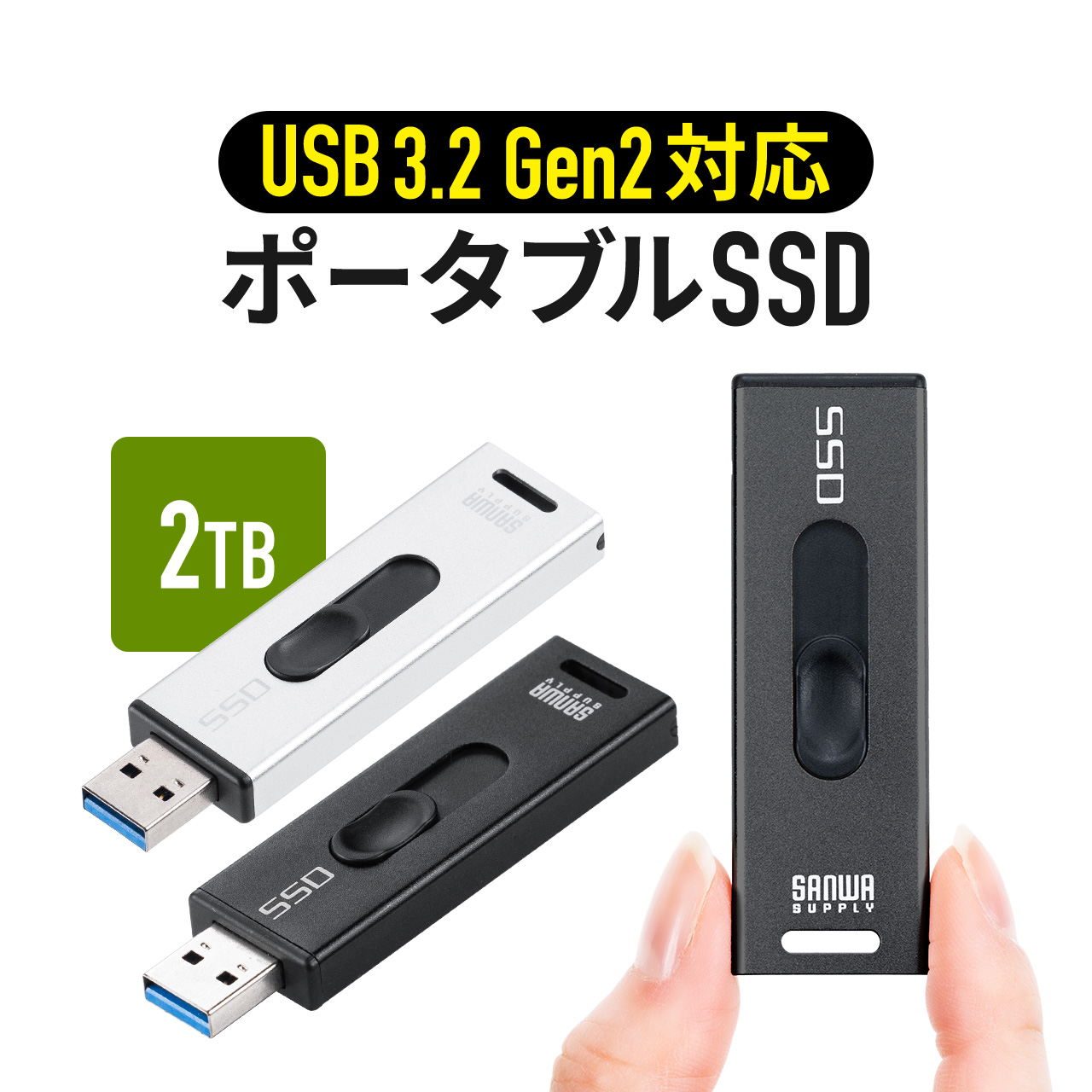 SANWA SUPPLY（サンワサプライ） スティック型SSD 2TB 外付け