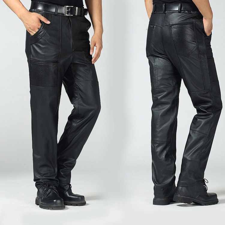 レザーパンツ メンズ 革パン 本革 牛革 バイクパンツ バイク用レザー