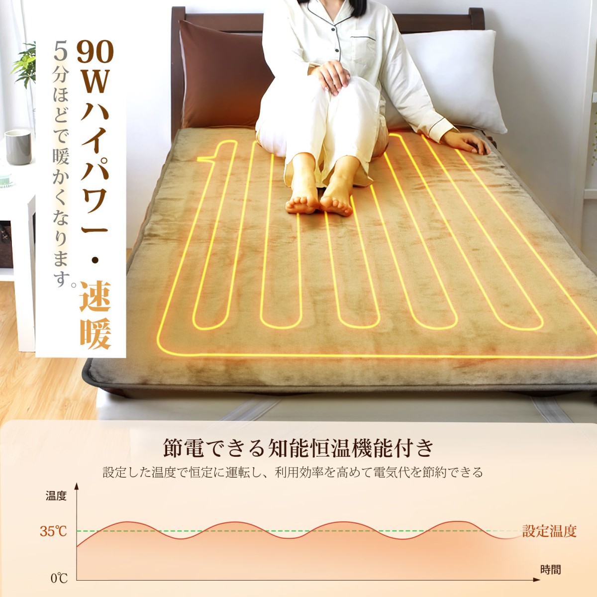 電気毛布 掛け敷き兼用 160x80cm 電気ひざ掛け 電気ブランケット 電気