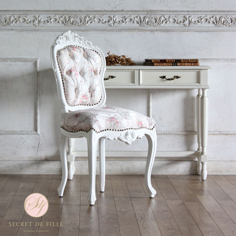 姫系 ダイニングチェア シングル 椅子 イス ロココ調 アンティーク