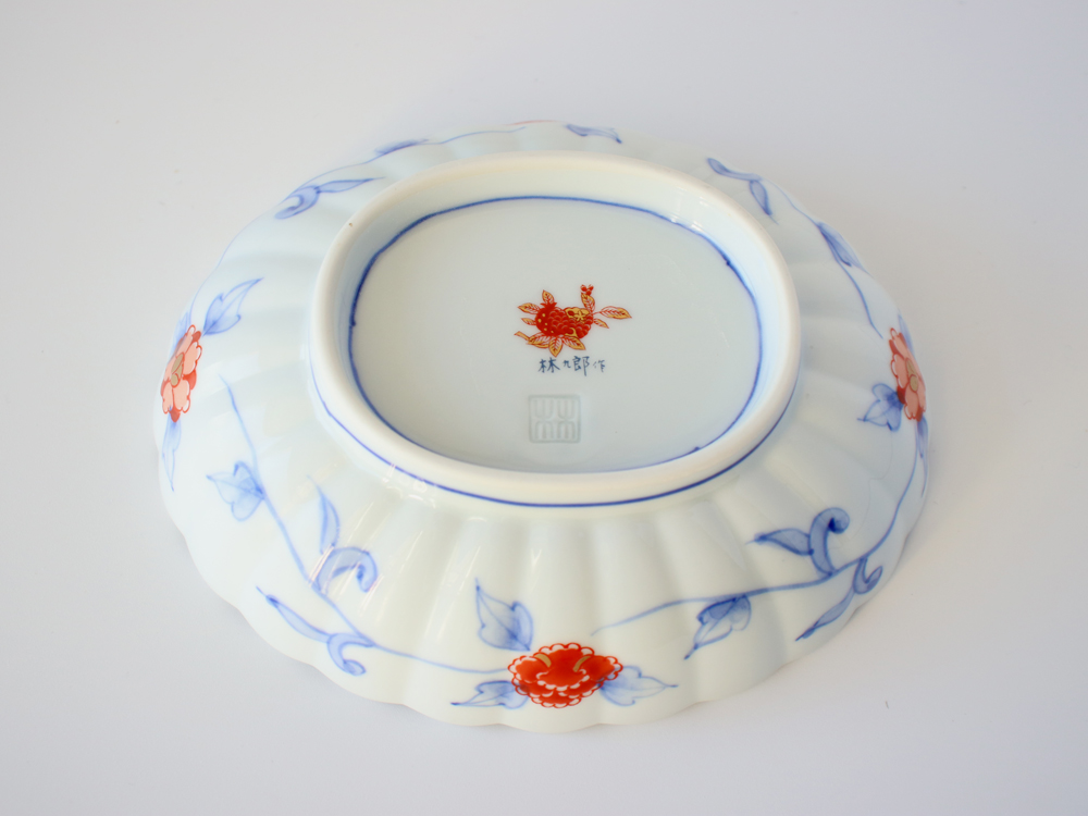 林九郎窯 古伊万里様式 見込菊花紋 楕円小鉢 波佐見焼 : 雑貨のお店