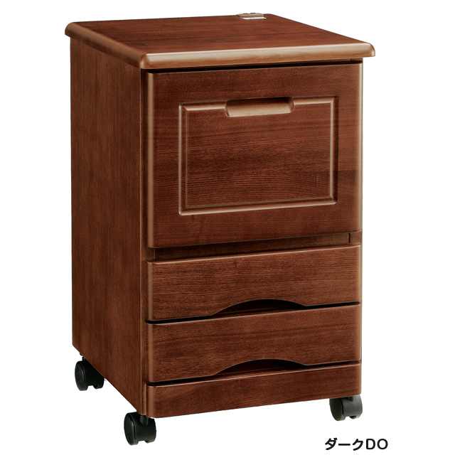 サイドテーブル 天然木チェスト コンセント付き枕元テーブル 完成品