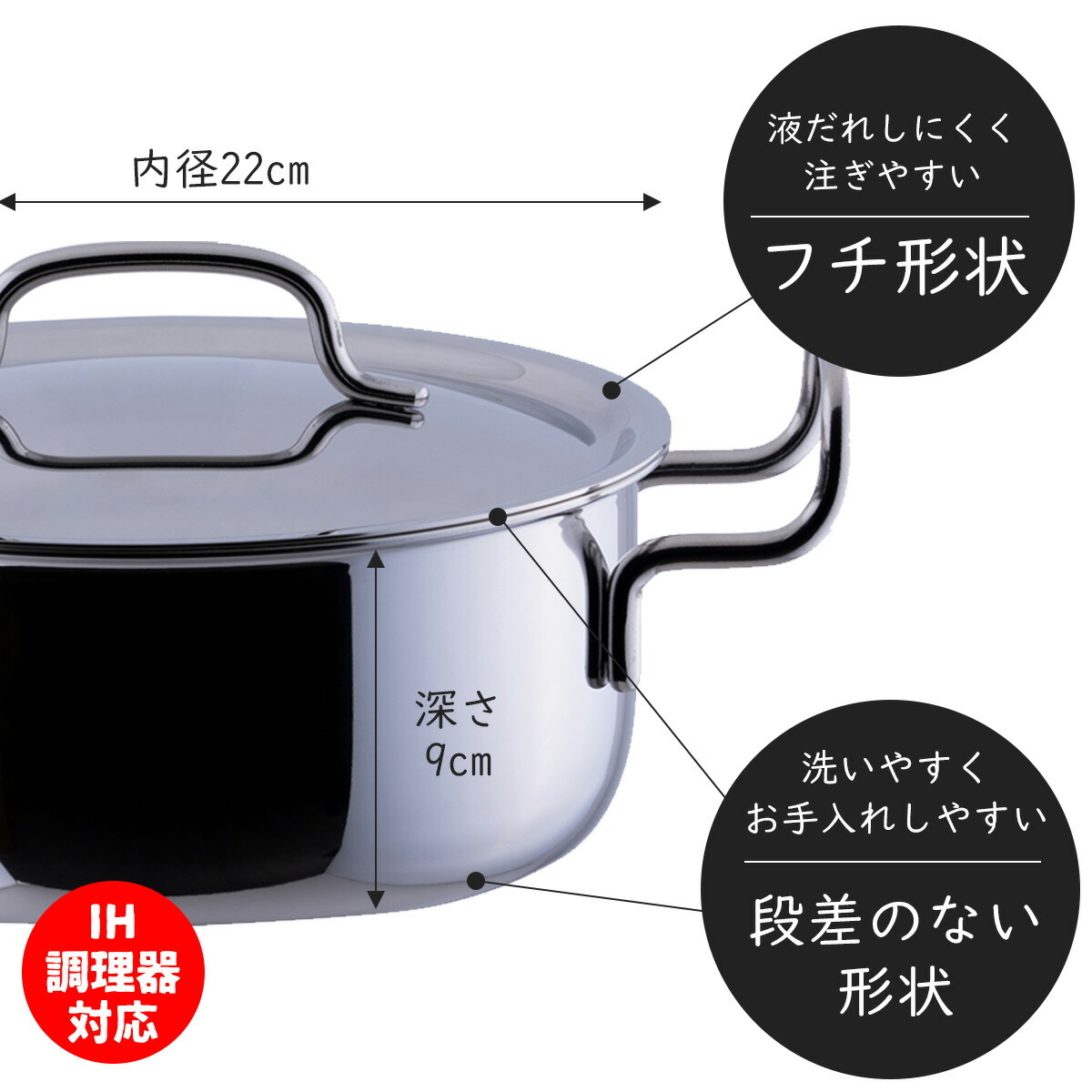 ジオ・プロダクト 両手鍋 22cm 7層構造 ステンレス アルミ 無水