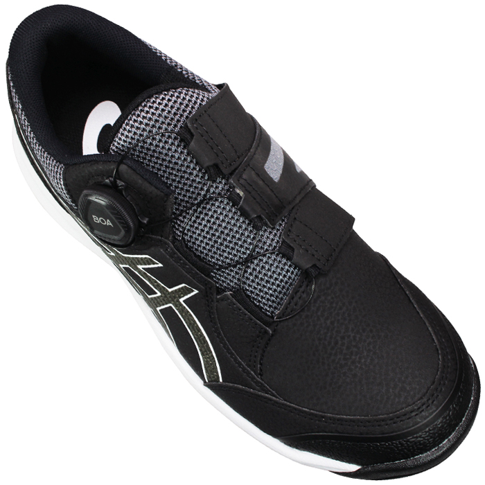 数回着用】ASICS ブラック 安全靴 ベルクロ 25cm 数回着用】ASICS