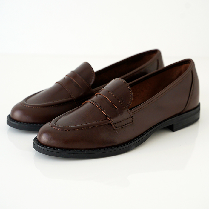 eness（エネス） ST-1201 カウレザー コイン ローファー レディース 靴