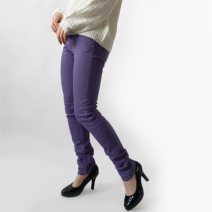 スキニー デニムパンツ カラーパンツ ストレート ストレッチ 細身 股上