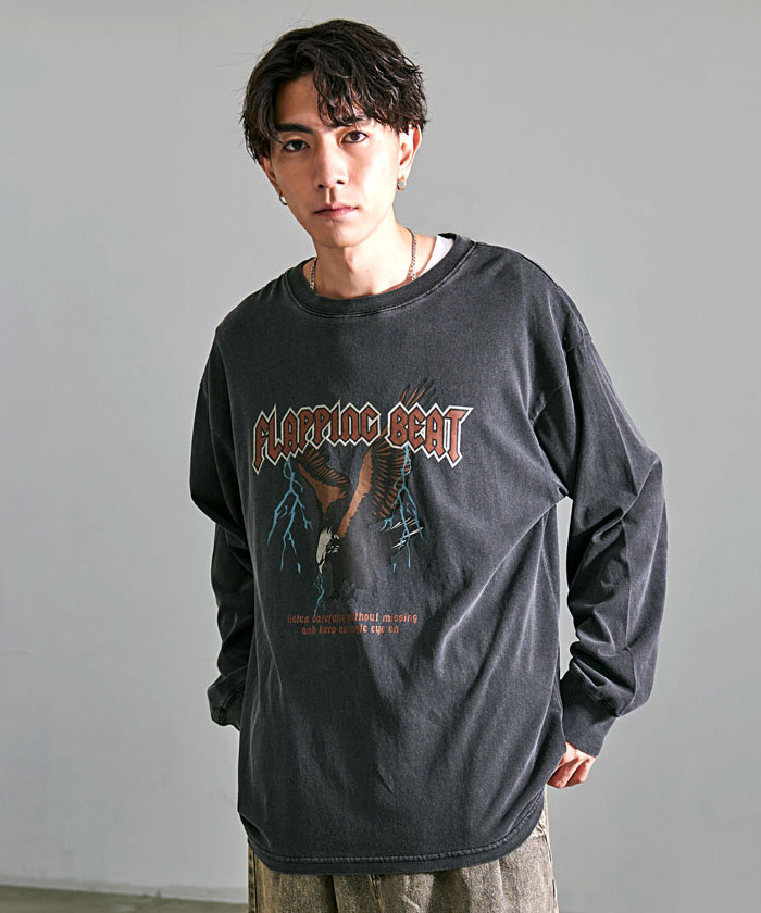 CavariA（キャバリア） ロンT メンズ Tシャツ 長袖 プリント クルー