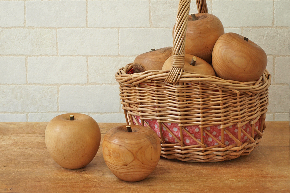 ドイツ製 オブジェ 木製 りんご 北欧 置物 玄関 インテリア おしゃれ