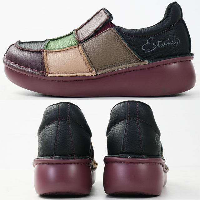 Estacion（エスタシオン） 爆買 レディース スリッポン パッチワーク