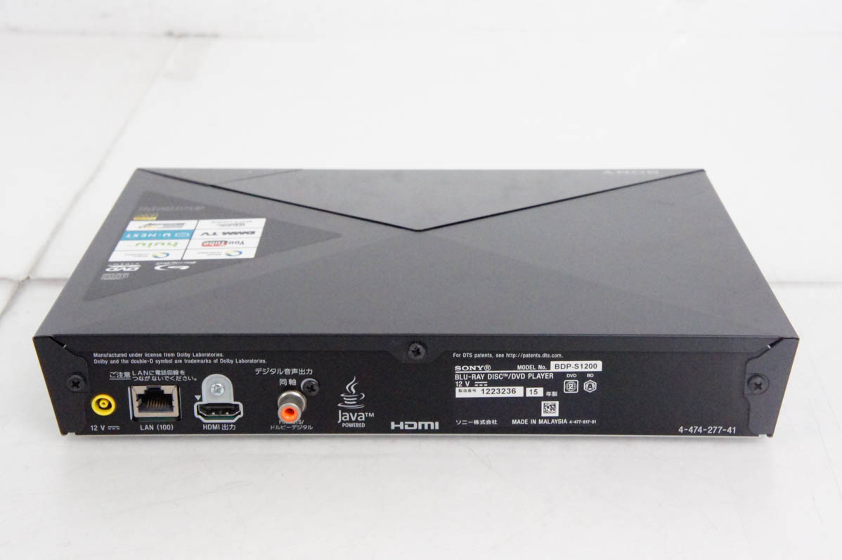中古 SONYソニー ブルーレイディスクプレーヤー BDP-S1200 BD