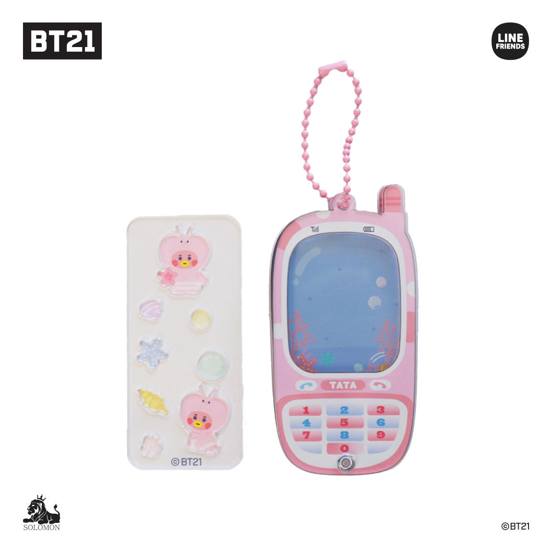 ソロモン商事【BT21 シャカシャカガラケーキーリング】GARAKE PHONE