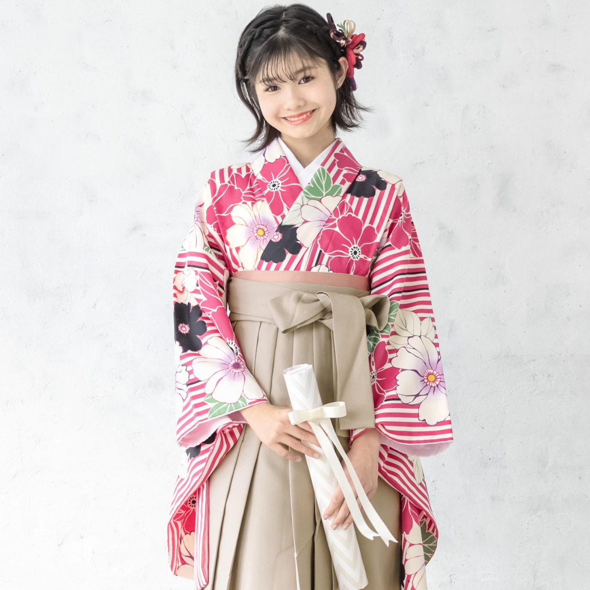 SOUBIEN（創美苑） 袴セット 卒業式 小学生 女の子 ジュニア 赤 黒 青