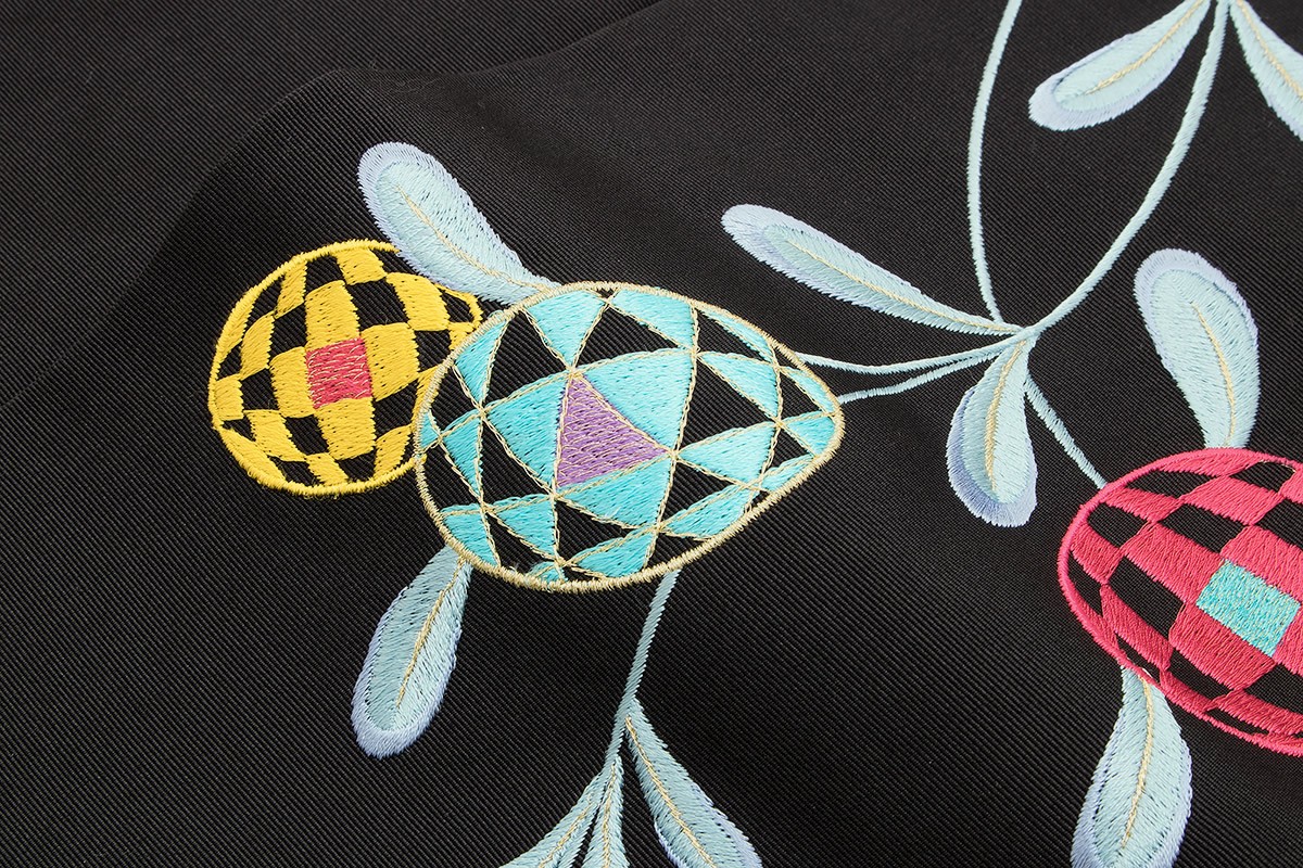 SOUBIEN（創美苑） 名古屋帯 黒 九寸名古屋帯 ブラック 花 フラワー