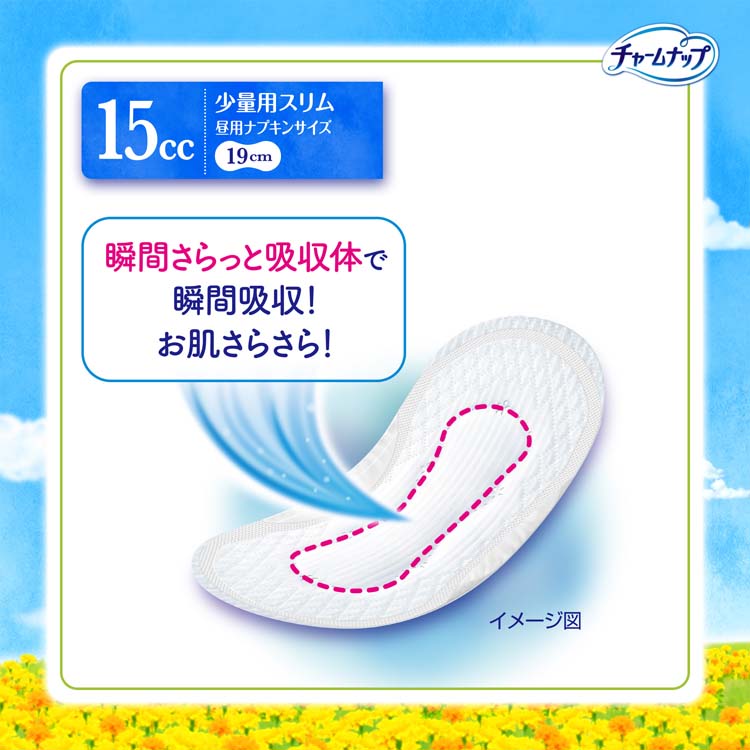 チャームナップ 吸水さらフィ 少量用 羽なし 15cc 19cm(尿吸収ナプキン
