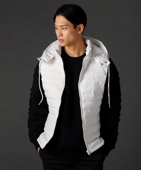 ダウンベスト ベスト アウター メンズ 秋 冬 2way フード脱着 スタンド