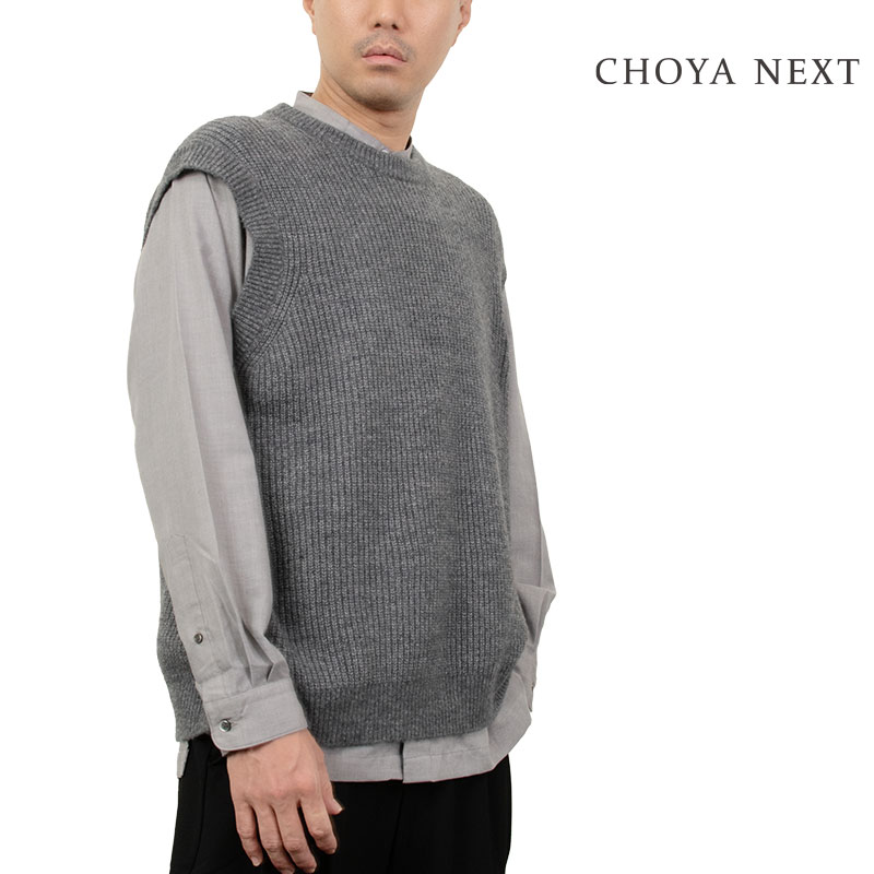 CHOYA SHIRT FACTORY 【爆買】ニット ベスト クルーネック カジュアル