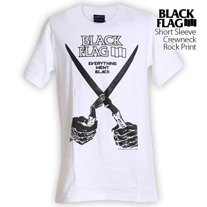 ロックtシャツ バンドtシャツ パンク ブラック フラッグ ハサミ