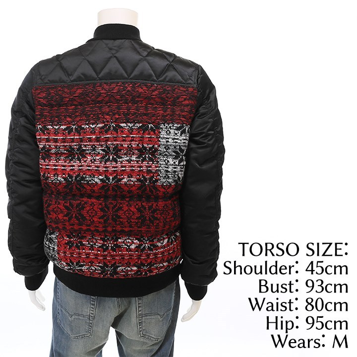 DIESEL（ディーゼル） ダウンジャケット メンズ キルティング ニット