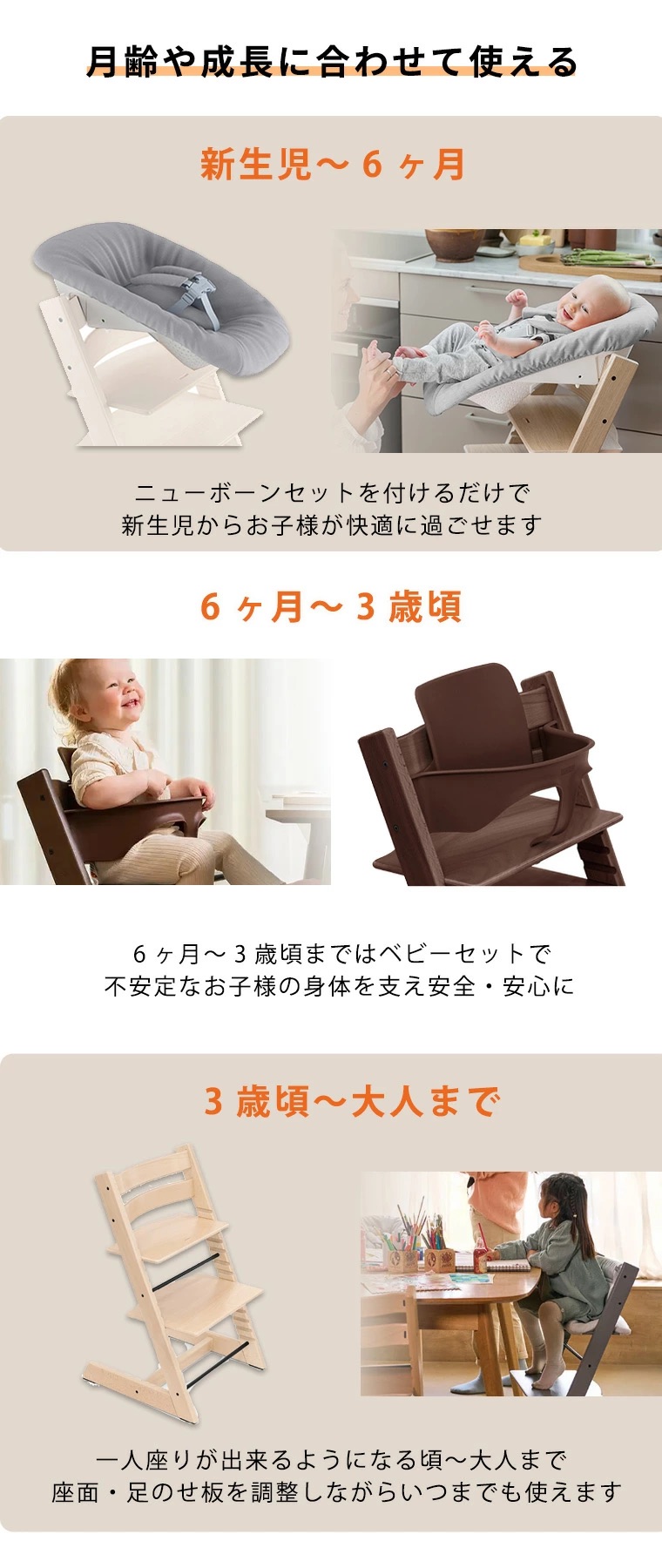 トリップトラップ ストッケ ニューボーンセット ビーチ材 STOKKE TRIPP