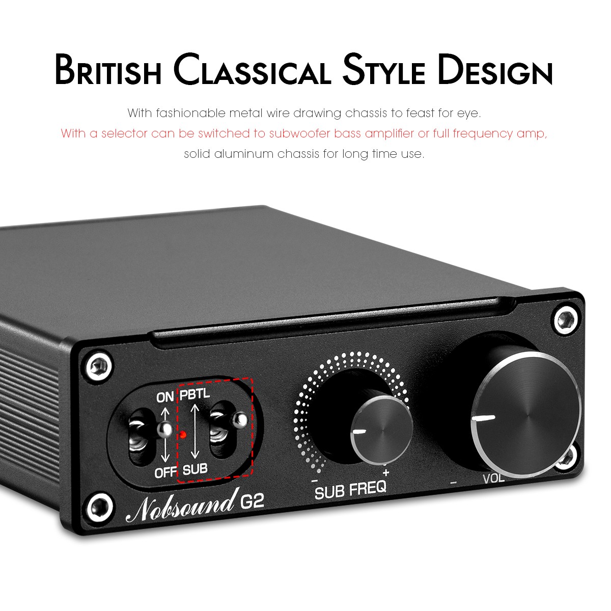 Nobsound G2 サブウーファー / フル周波数 モノチャンネル デジタルパ