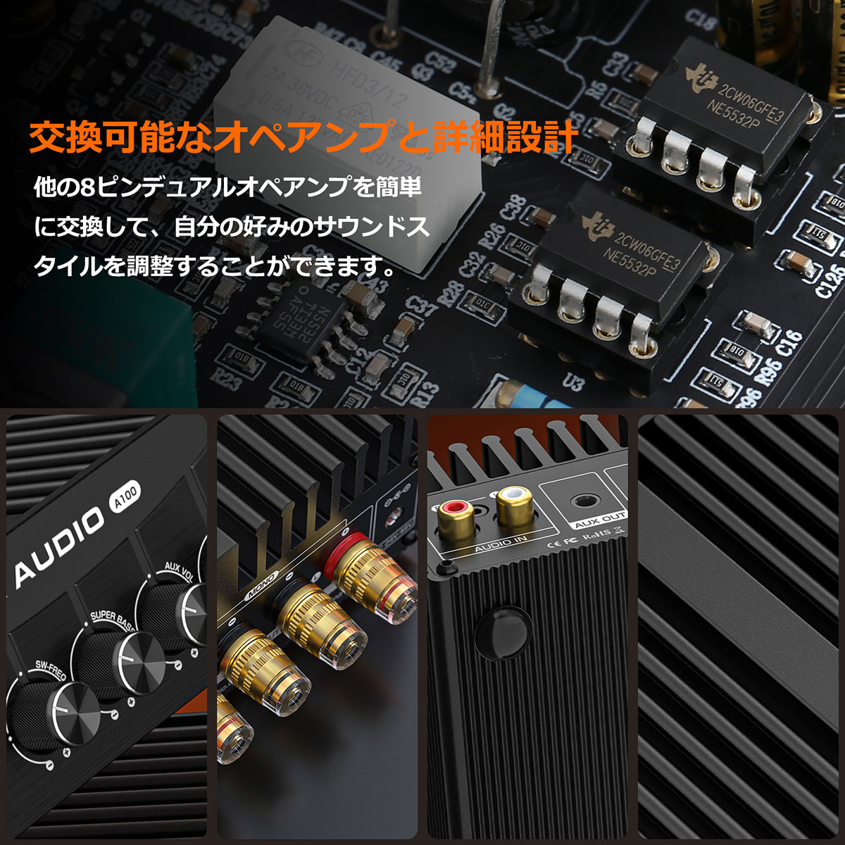 Douk Audio A100 HiFi TPA3255デジタル パワーアンプ モノステレオ対応