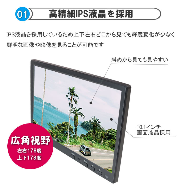 10.1インチ IPS ミラーリング モニター デュアルモニター ゲーミング