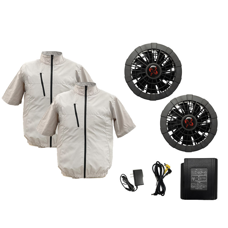 服2枚付き 空調ウェア 空調作業服 半袖 フルセット 2025 最強 ファン