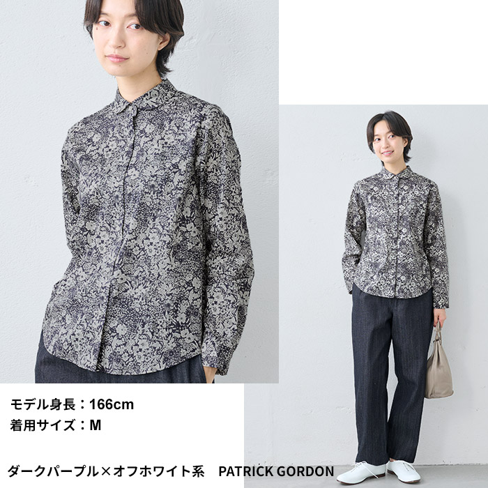 LIBERTY.（リバティ） ブラウス 長袖 花柄 リバティプリント 丸襟