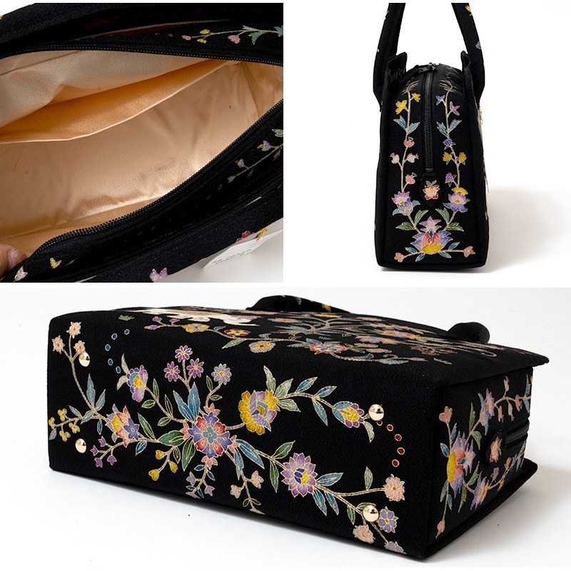 岡重謹製 利休バッグ お茶席バッグ 正絹友禅バッグ 女性用 お茶席