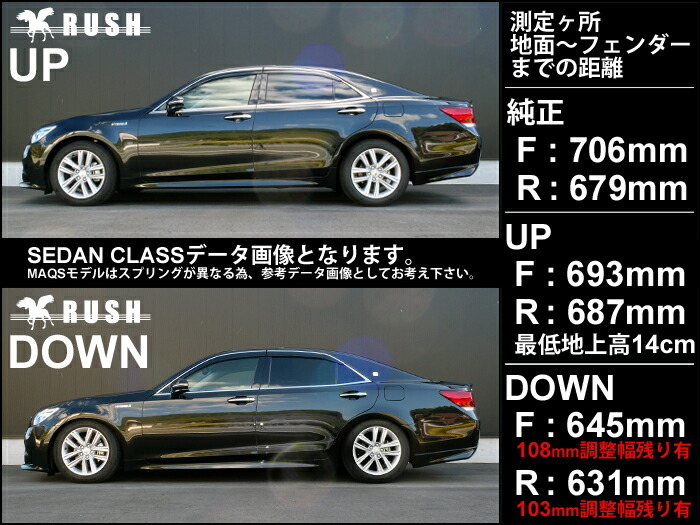 RUSH車高調 クラウン GRS210 GRS214 AWS210 MAQSモデル 選べるレート