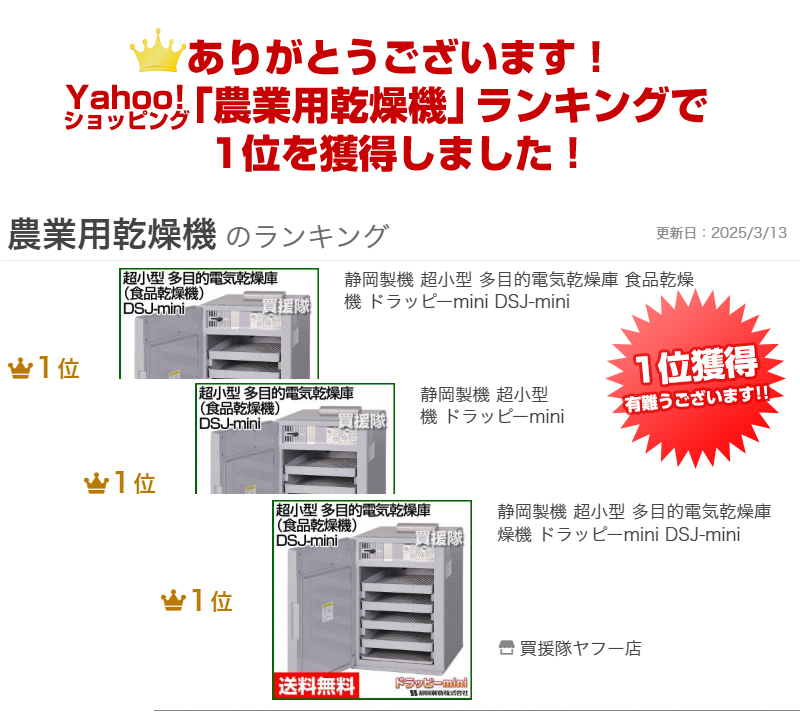 静岡製機 超小型 多目的電気乾燥庫 食品乾燥機 ドラッピーmini DSJ