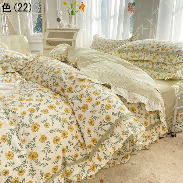 布団カバーセット 4点セット 3点セット 寝具カバーセット フリル 花柄