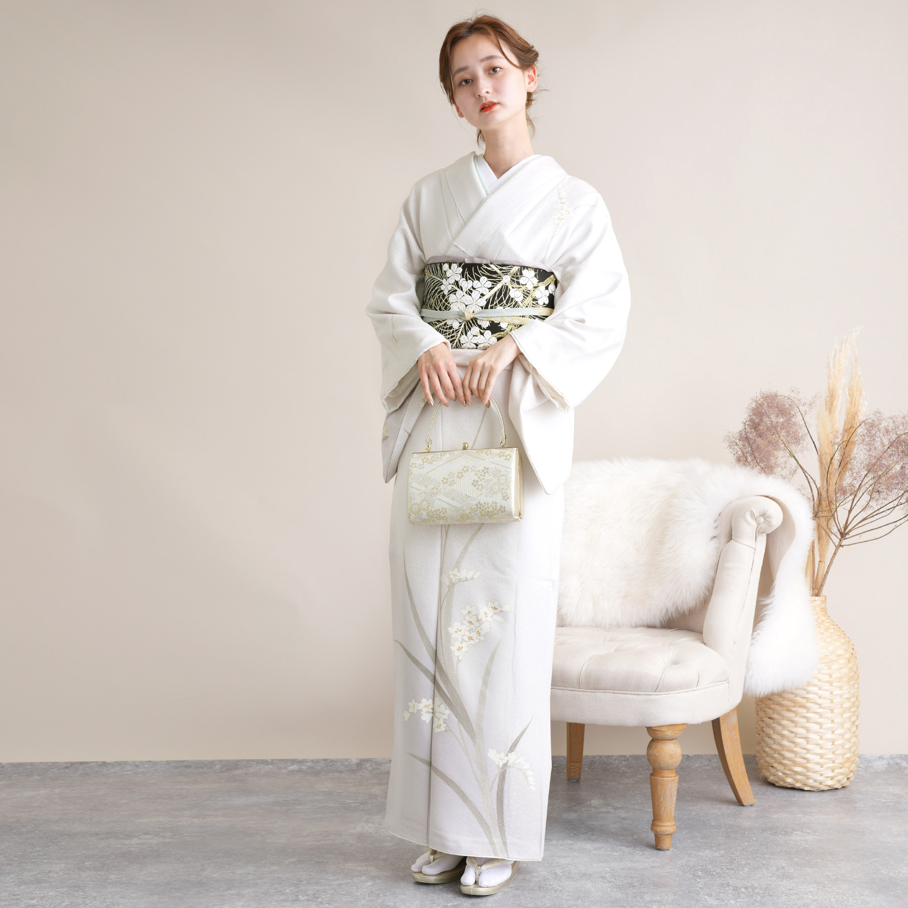 訪問着 レンタル おしゃれ 20点 フルセット 正絹 着物 花柄 七五三