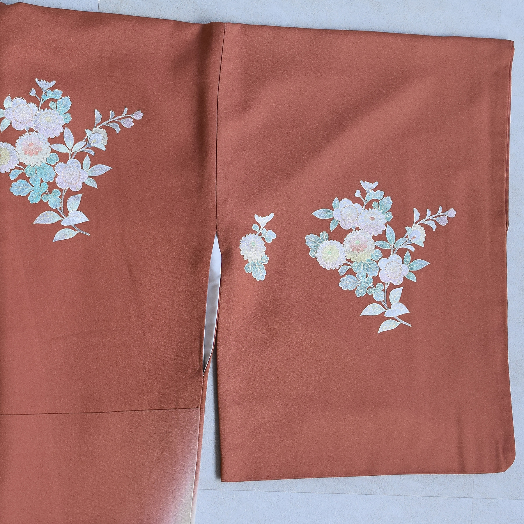 訪問着 レンタル おしゃれ 20点 フルセット 正絹 古典 レトロ 花 赤茶