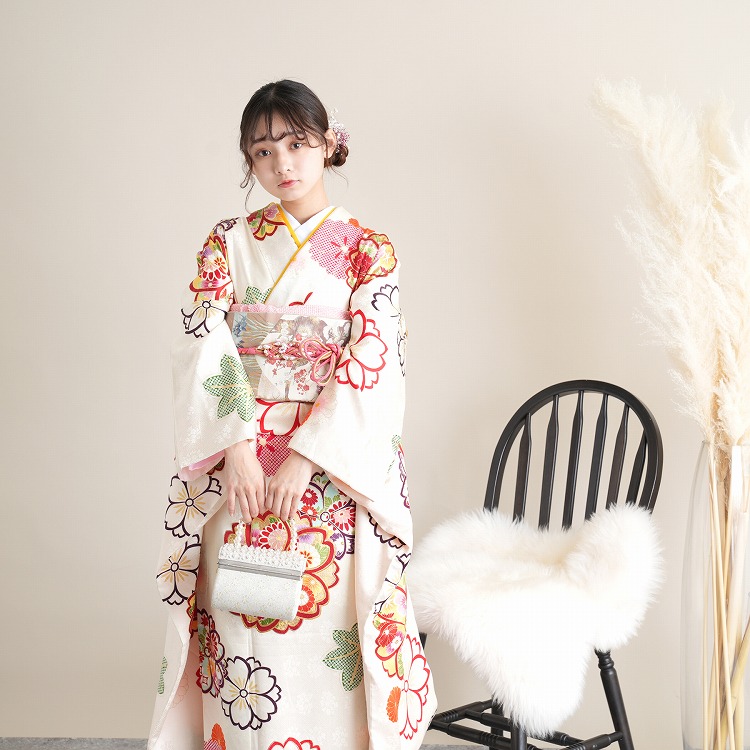 振袖 レンタル 成人式 21点セット 古典柄 レトロ アンティーク系 振袖