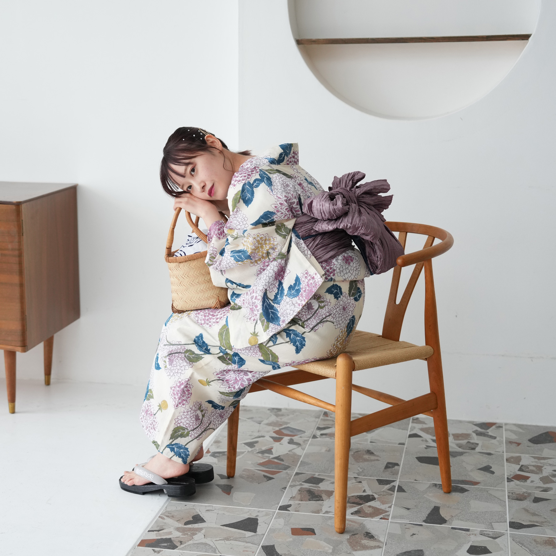 utatane 浴衣 レディース セット 浴衣/帯/下駄 フリーサイズ 古典柄