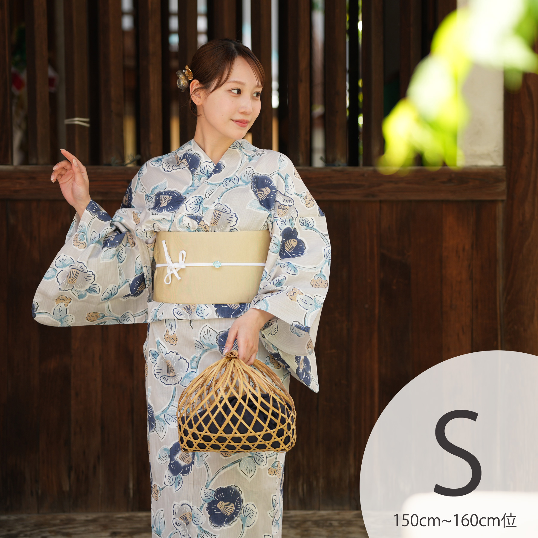 utatane 浴衣 レディース セット 高級変わり織 浴衣3点セット 薄グレー