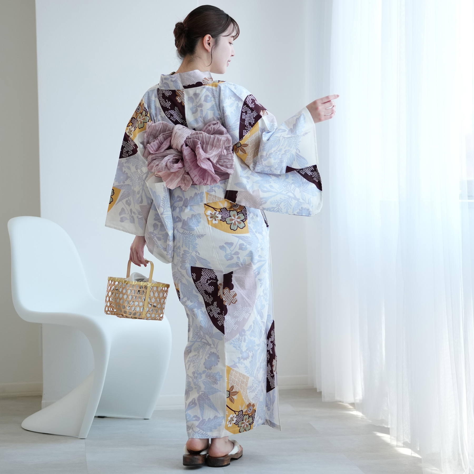 utatane 浴衣 レディース セット セパレート 二部式浴衣3点セット 山吹