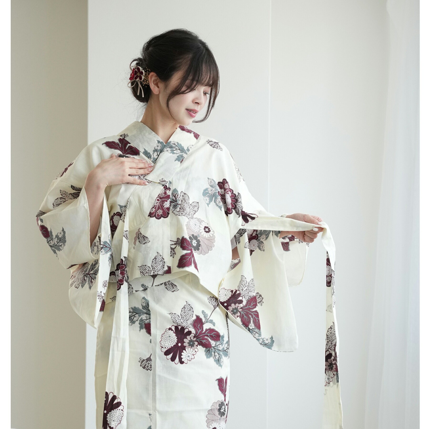 utatane 浴衣 レディース セット セパレート 二部式浴衣3点セット 山吹