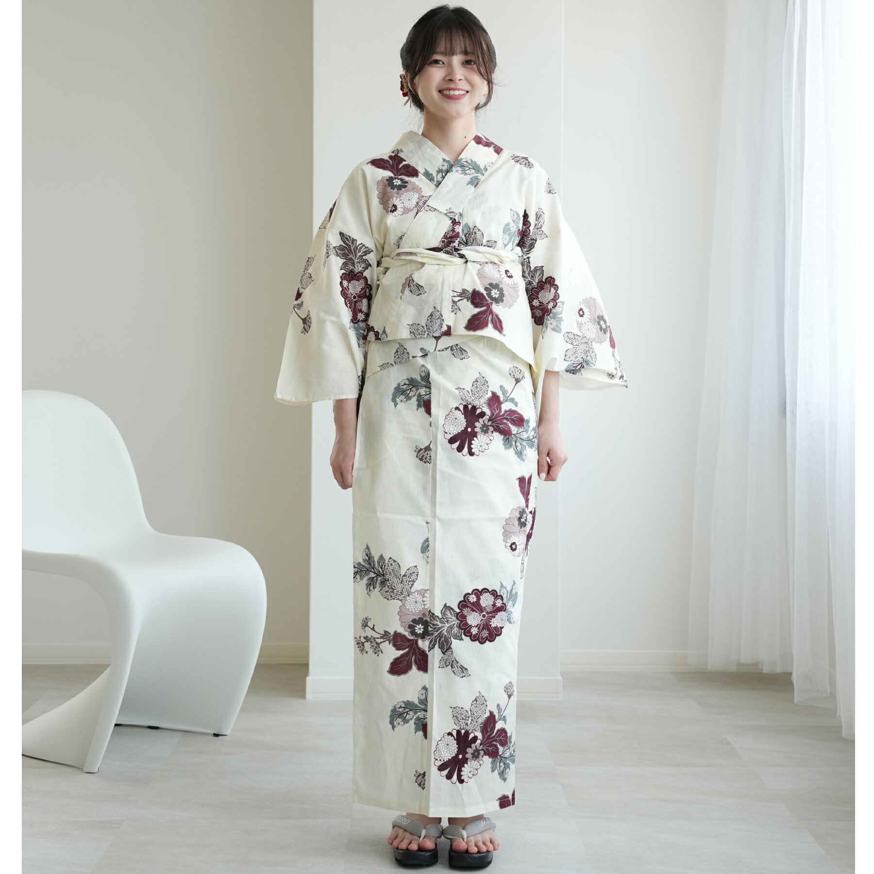 utatane 浴衣 レディース セット セパレート 二部式浴衣3点セット 珈琲