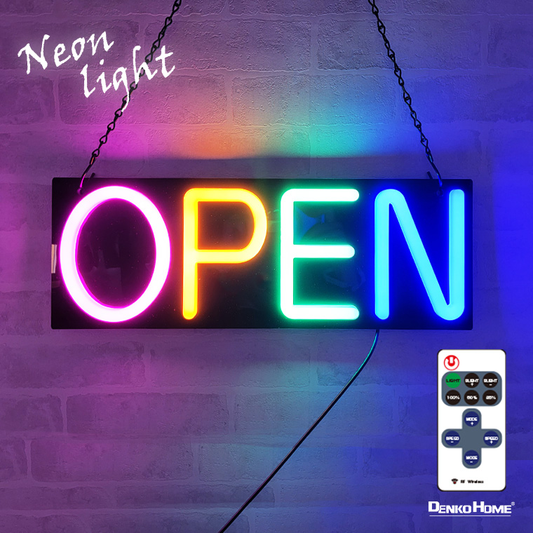 DENKO HOME（電光ホーム） LED ネオンサイン 屋内用 OPEN オープン
