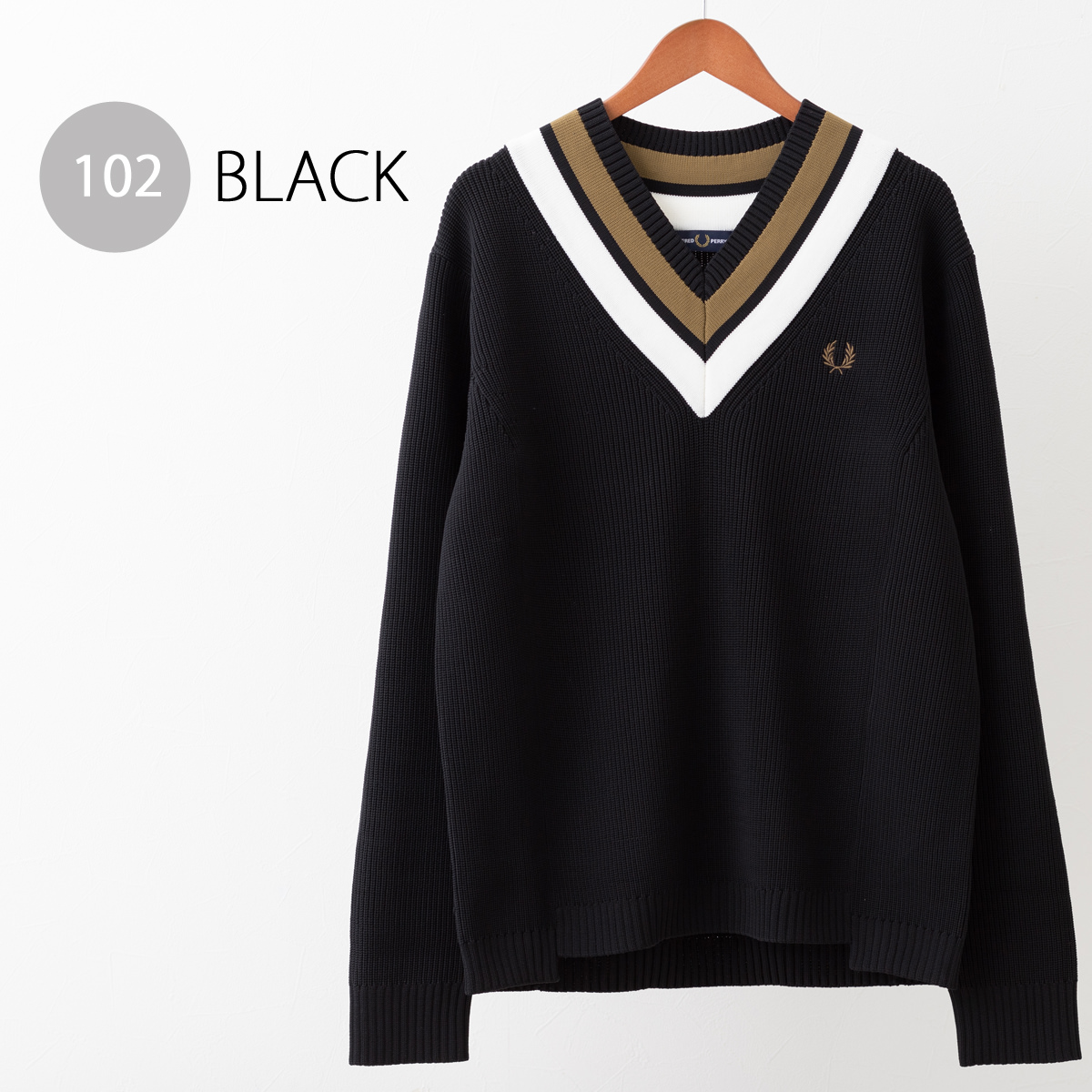 FRED PERRY（フレッドペリー） メンズ チルデン ストライプ Vネック