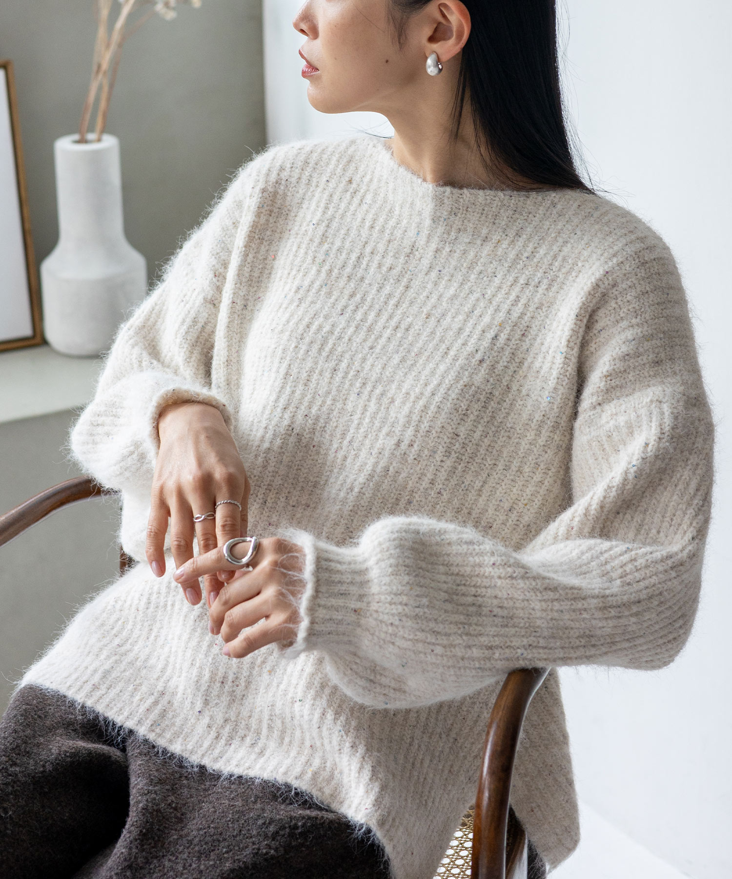 VitaFelice（ヴィータフェリーチェ） SALE スパンコール ラメ ニット