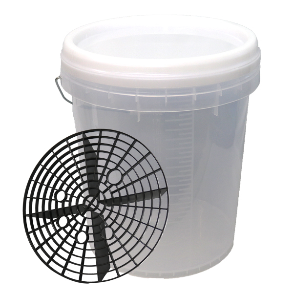 レビュー特典あり】グリッドガード付き 洗車バケツ 20L 大容量 蓋 砂石