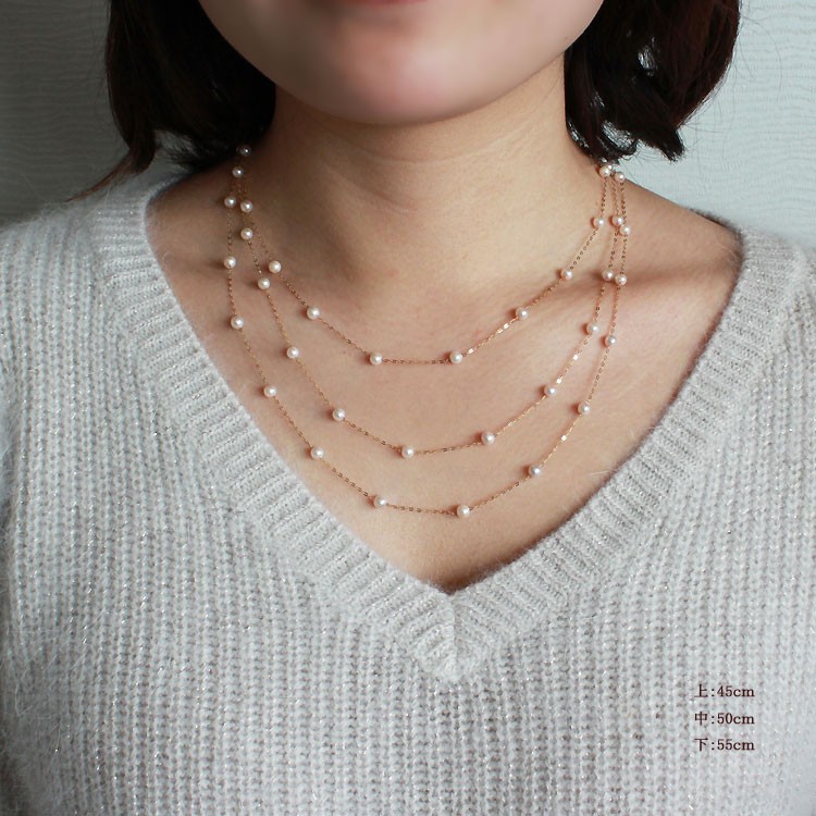 ベビーパール 真珠 ネックレス あこや真珠 パール K18 / PT850